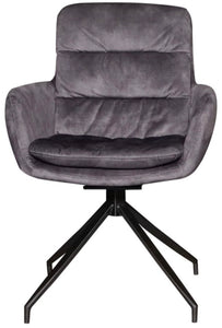 Drehbarer Armlehnen Stuhl 360 Grad Frank Macau Samt Velours in 4 Farben