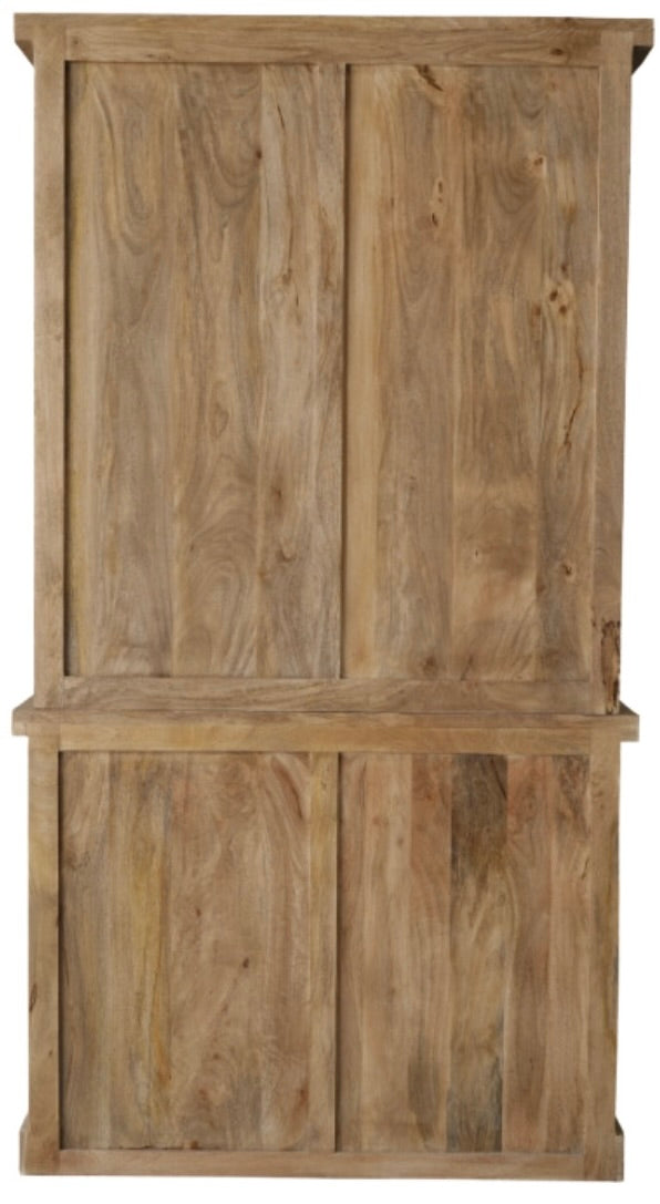 Vitrine Bombay Mangoholz natur massiv Industrial Style 120 cm