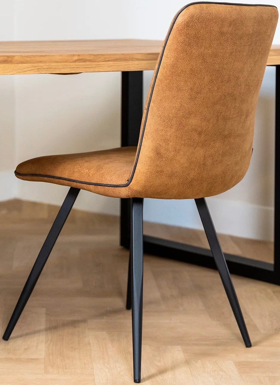 Mikrofaser Stuhl Diel in 3 Farben Cognac-Braun Grün Anthrazit