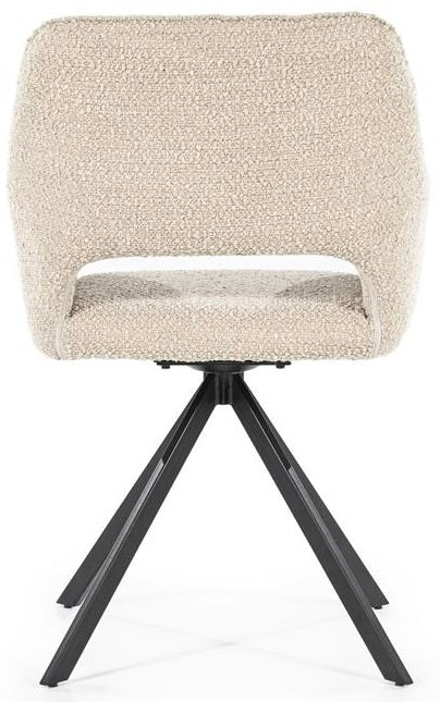 180 Grad Armlehnen Stuhl Fabion Teddy Stoff in 4 Farben Braun Beige Grau Sand