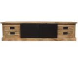 TV Lowboard Bombay Mangoholz natur massiv Industrial Style Schrank 200 cm