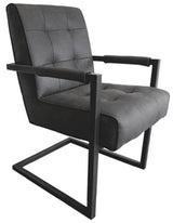 Chaise cantilever avec accoudoirs Jim Cuir-tissu Manila 2 couleurs Elephant Gris foncé