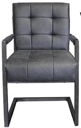 Chaise cantilever avec accoudoirs Jim Cuir-tissu Manila 2 couleurs Elephant Gris foncé