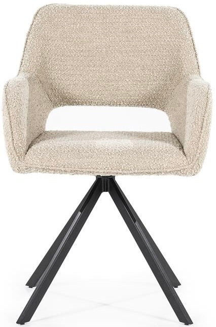 180 Grad Armlehnen Stuhl Fabion Teddy Stoff in 4 Farben Braun Beige Grau Sand