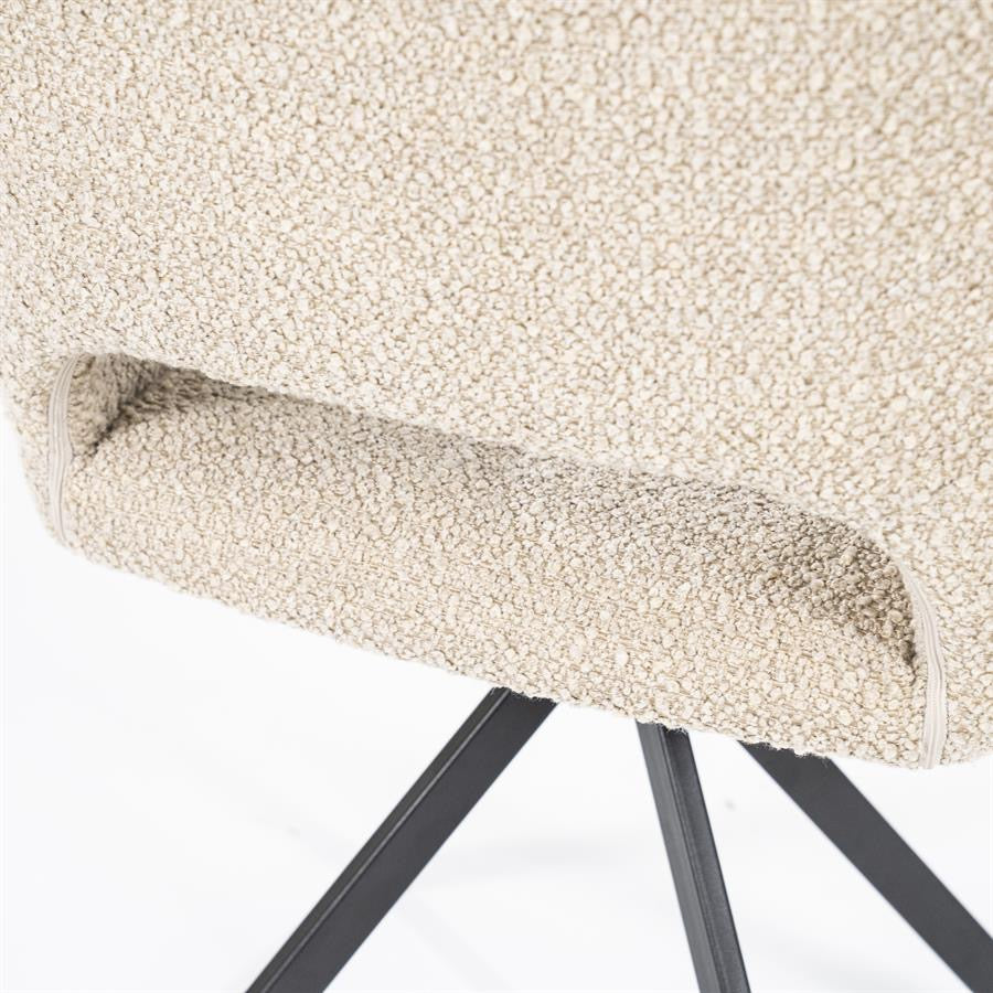 180 Grad Armlehnen Stuhl Fabion Teddy Stoff in 4 Farben Braun Beige Grau Sand