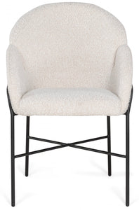 Armlehnen Stuhl Argo Teddy Stoff in 3 Farben weiß hellgrau anthrazit-grau