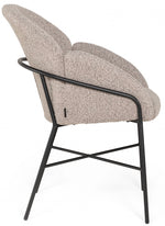 Lade das Bild in den Galerie-Viewer, Armlehnen Stuhl Argo Teddy Stoff in 3 Farben weiß hellgrau anthrazit-grau
