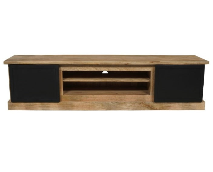 TV Lowboard Bombay Mangoholz natur massiv Industrial Style Schrank 200 cm
