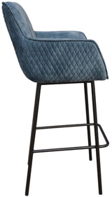 Tabouret de bar en velours Peter Macau, 6 couleurs : Rose, Bleu, Or, Vert, Anthracite, Bronze