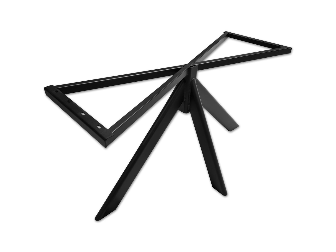 Sternfuß oval Metall Gestell schwarz pulverbeschichtet 140 180 cm mittig