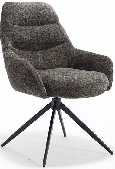 Drehbarer 360 Grad Esszimmer Armlehnenstuhl July Retro Stoff in 5 Farben