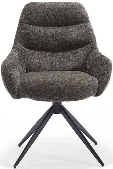 Drehbarer 360 Grad Esszimmer Armlehnenstuhl July Retro Stoff in 5 Farben