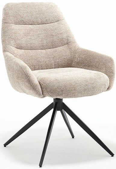 Drehbarer 360 Grad Esszimmer Armlehnenstuhl July Retro Stoff in 5 Farben