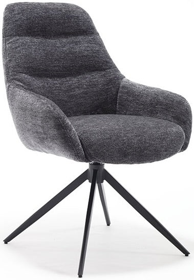 Drehbarer 360 Grad Esszimmer Armlehnenstuhl July Retro Stoff in 5 Farben