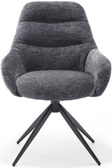 Drehbarer 360 Grad Esszimmer Armlehnenstuhl July Retro Stoff in 5 Farben