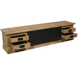 TV Lowboard Bombay Mangoholz natur massiv Industrial Style Schrank 200 cm