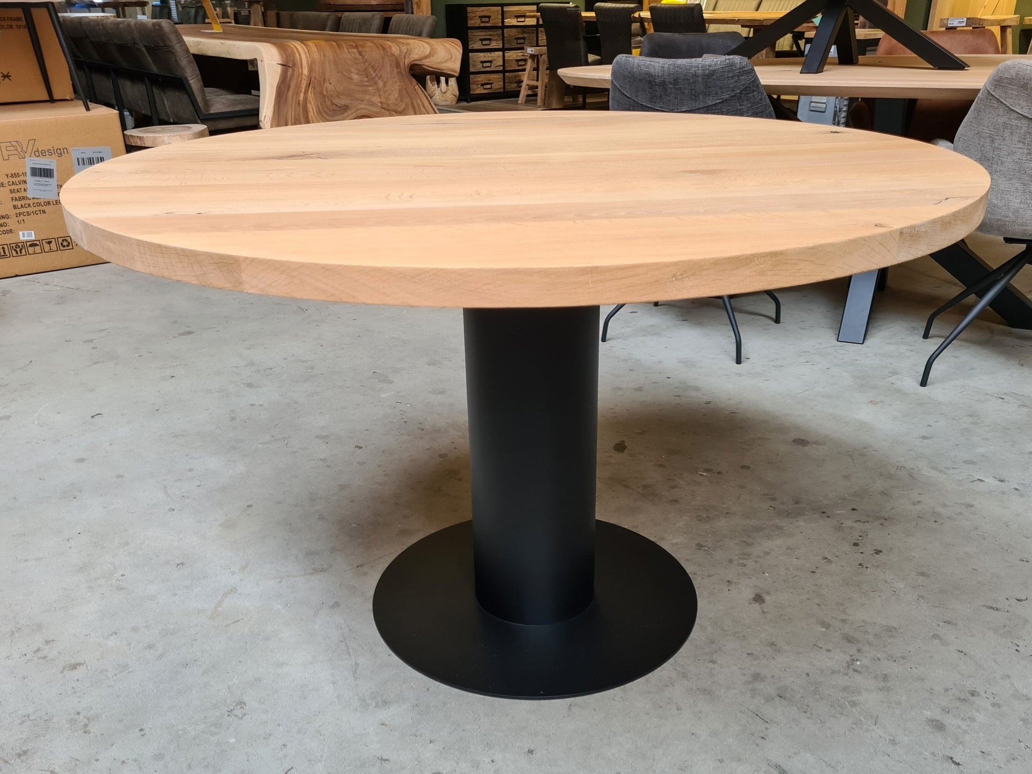 Zylinderfuß 60 cm Metall Gestell schwarz pulverbeschichtet für runde Tischplatten