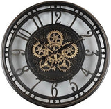 70 cm XL Wanduhr Berlin Zahnräder Animation schwarz