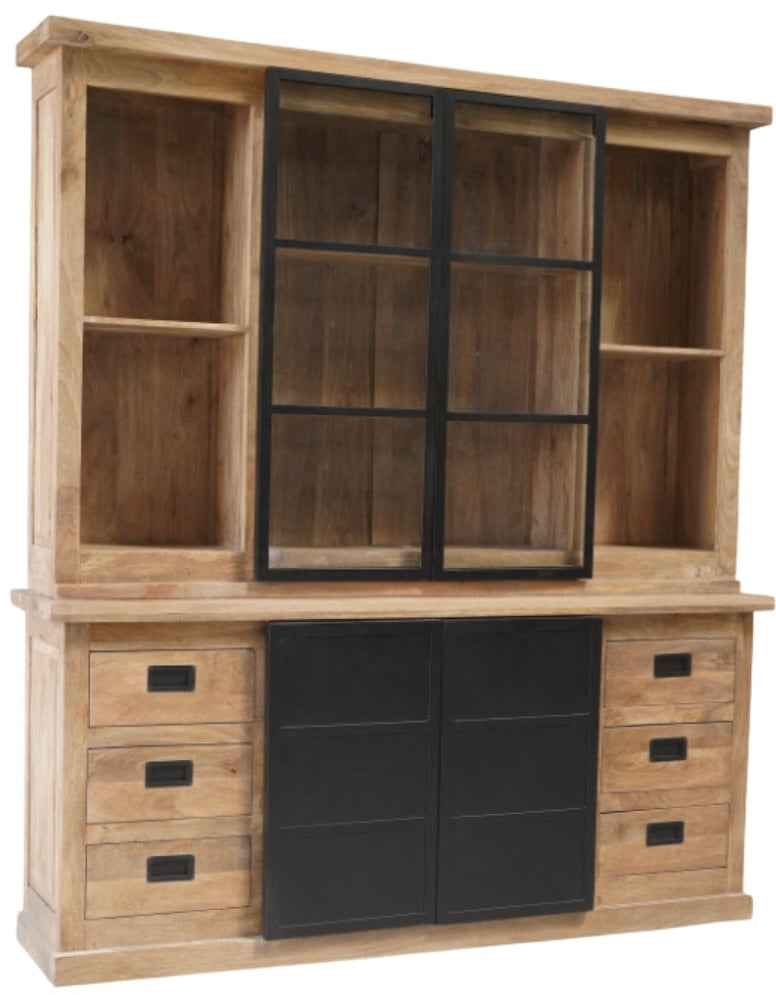 XXL Buffetschrank Bombay Mangoholz natur massiv Industrial Style 200 cm