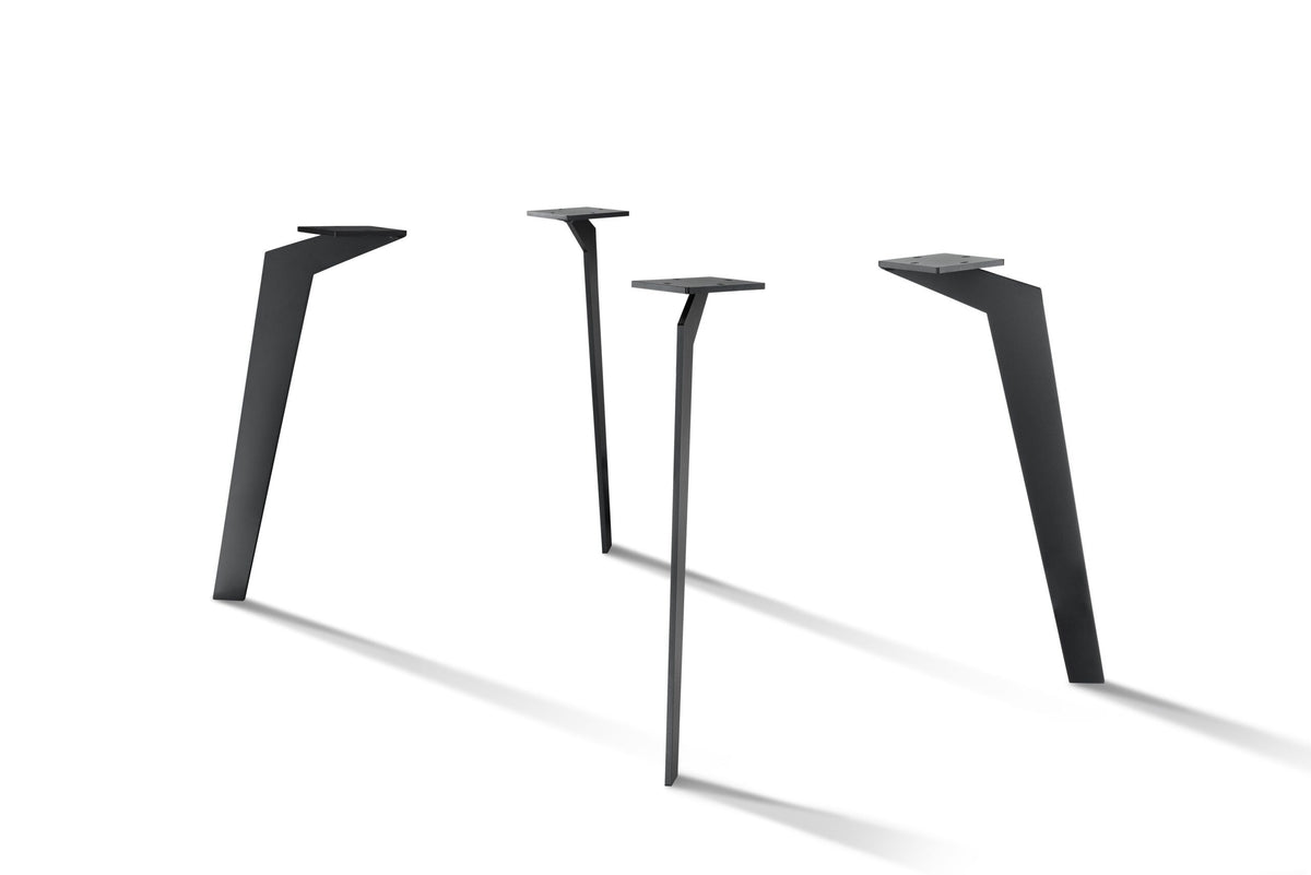 Design Tischfuß Gestell Zebra 4 Füße Metall schwarz pulverbeschichtet