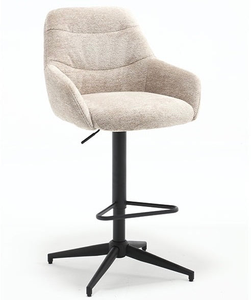 Tabouret de bar pivotant à 360 degrés July Retro en tissu, disponible en 5 couleurs