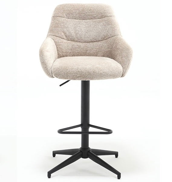 Tabouret de bar pivotant à 360 degrés July Retro en tissu, disponible en 5 couleurs