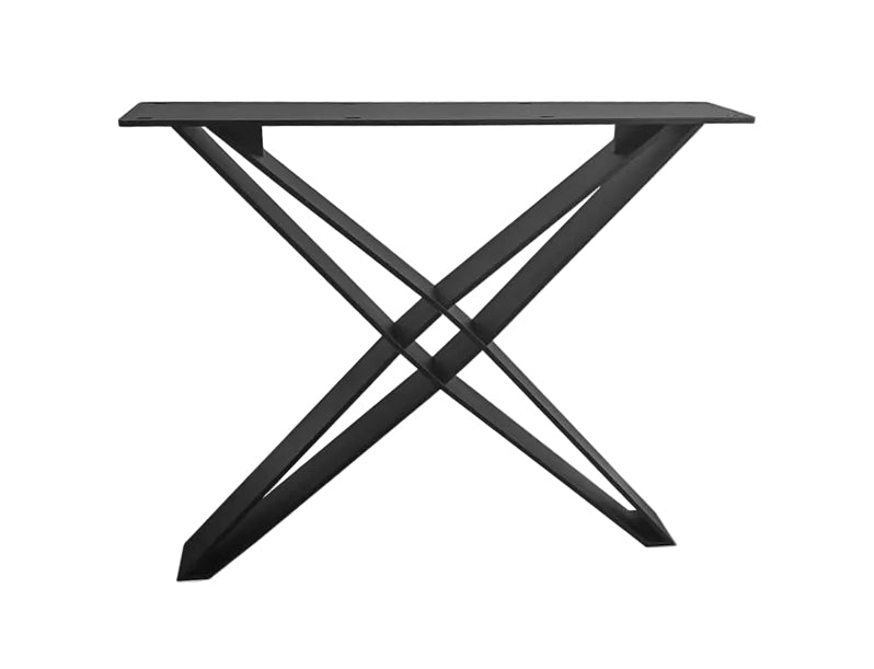 X Massiv Vollmetall Massivstahl Gestell Set schwarz pulverbeschichtet für Tischplatten