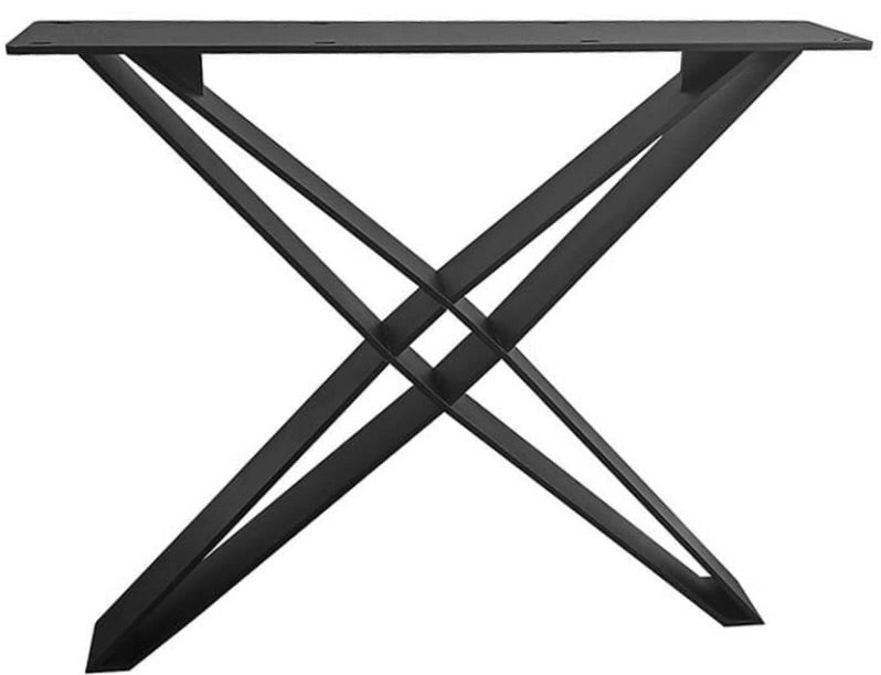 X Massiv Vollmetall Massivstahl Gestell Set schwarz pulverbeschichtet für Tischplatten