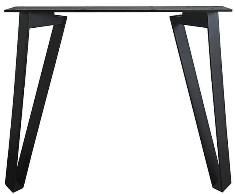 V Massiv Vollmetall Massivstahl Gestell Set schwarz pulverbeschichtet für Tischplatten