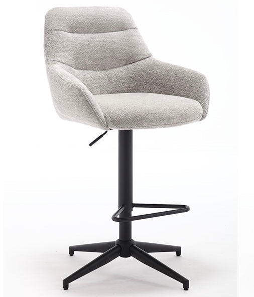 Tabouret de bar pivotant à 360 degrés July Retro en tissu, disponible en 5 couleurs