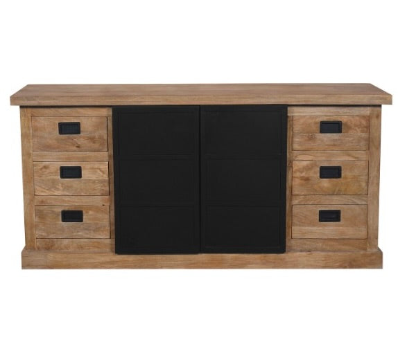 Sideboard Bombay Mangoholz natur massiv Industrial Style 200 cm