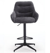Tabouret de bar pivotant à 360 degrés July Retro en tissu, disponible en 5 couleurs