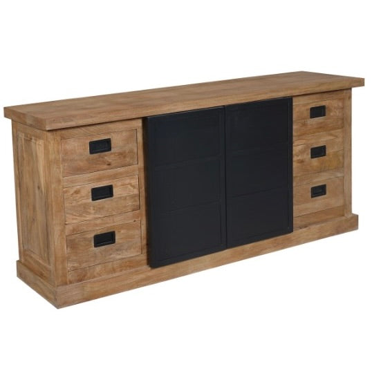 Sideboard Bombay Mangoholz natur massiv Industrial Style 200 cm
