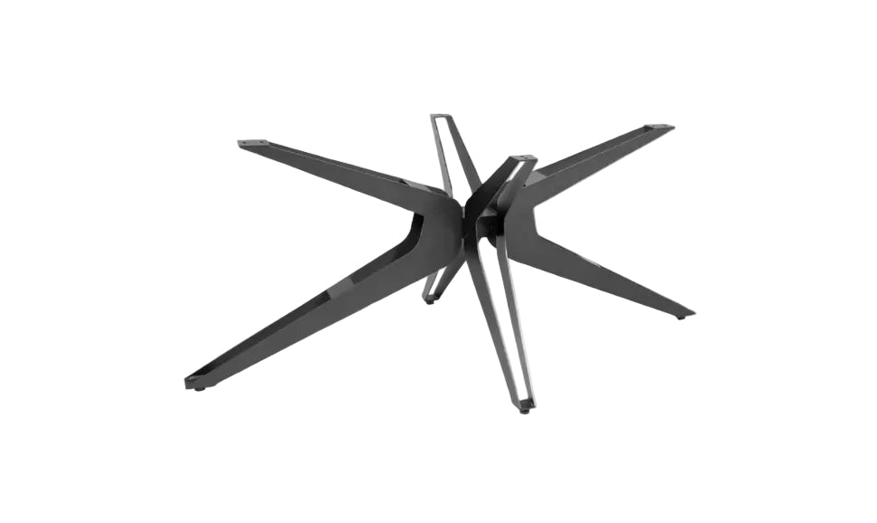 Pied de table massif Ironline Center Spider Ultimate en métal, piètement en métal noir thermolaqué, 2 tailles