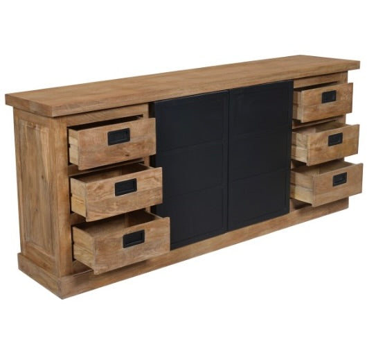 Sideboard Bombay Mangoholz natur massiv Industrial Style 200 cm