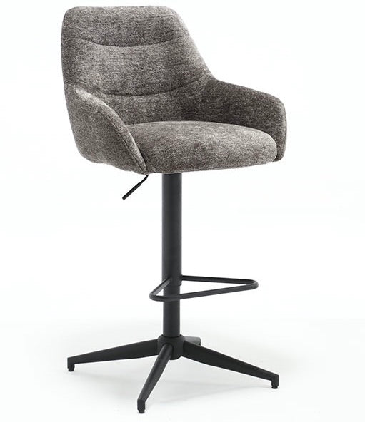 Tabouret de bar pivotant à 360 degrés July Retro en tissu, disponible en 5 couleurs