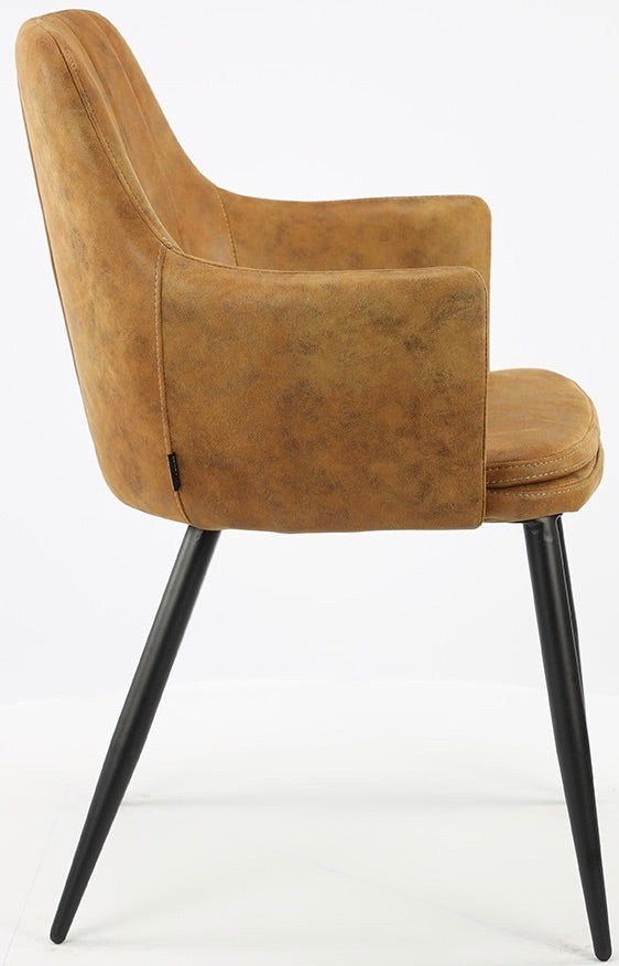 Mikrofaser Armlehnen Stuhl Dala 3 Farben Cognac-Braun Grau Pebble-Kieselstein