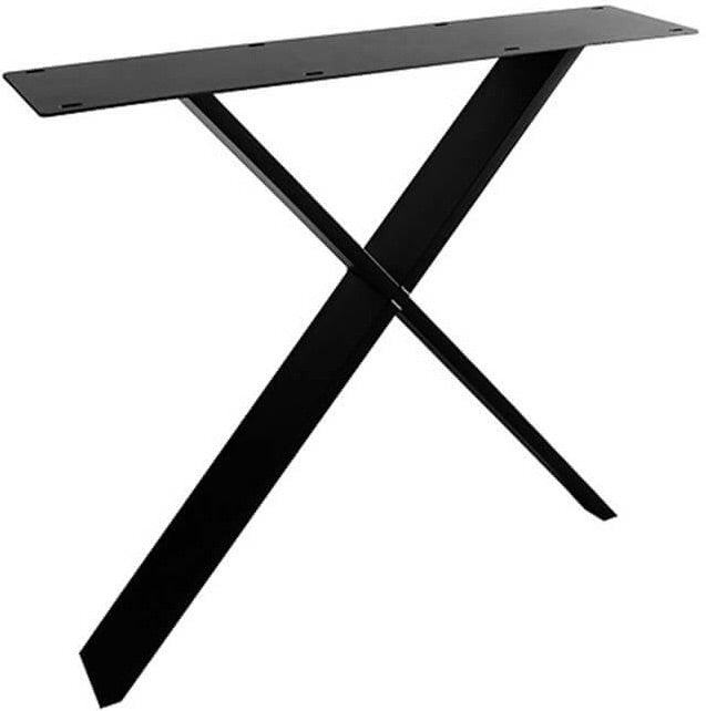 Metall Esstisch Untergestell X Set Exclusiveline Schwarz pulverbeschichtet 10x2cm