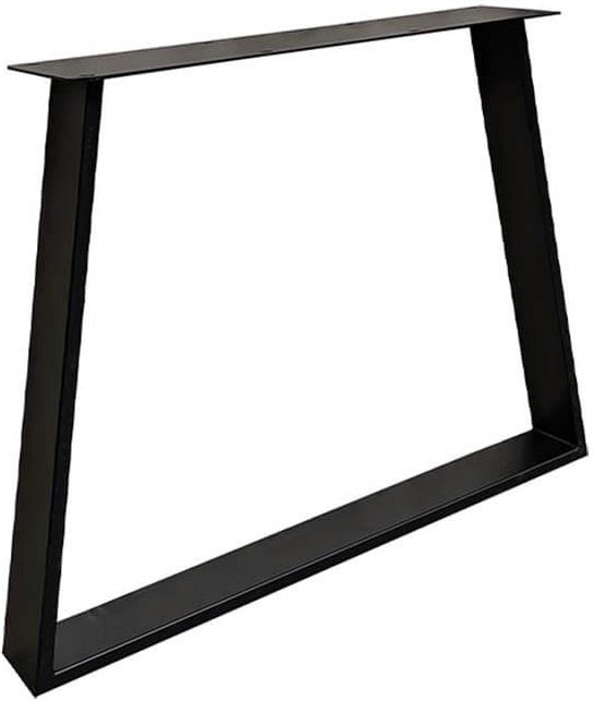Piètement de table de salle à manger en métal, trapèze, set Exclusiveline, noir thermolaqué 10x2cm