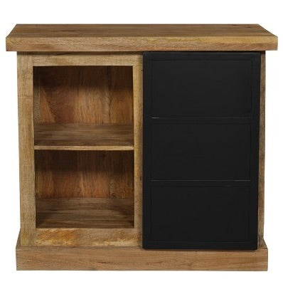 Schrank Bombay Mangoholz natur massiv Industrial Style 100 cm