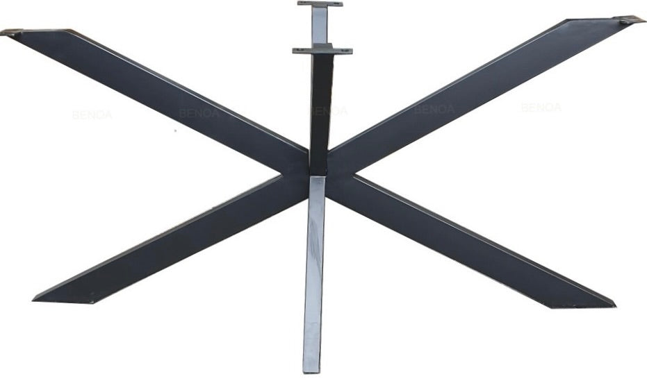 Spider Metall Gestell Bruno schwarz lackiert für Tischplatten bis 220 cm