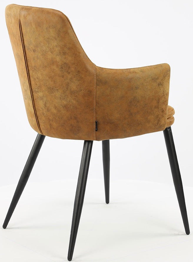Mikrofaser Armlehnen Stuhl Dala 3 Farben Cognac-Braun Grau Pebble-Kieselstein