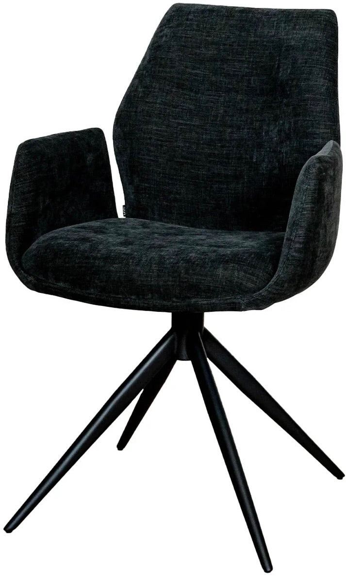 Drehbarer Esszimmer Stuhl Pueblo Mikrostoff in 3 Farben Schwarz-Anthrazit Silbergrau Beige