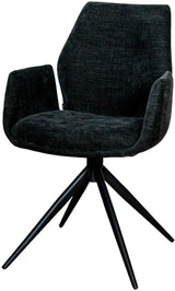 Drehbarer Esszimmer Stuhl Pueblo Mikrostoff in 3 Farben Schwarz-Anthrazit Silbergrau Beige