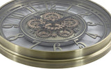 70 cm XL Wanduhr Berlin Zahnräder Animation gold bronze