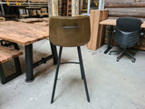 Tabouret de bar avec poignée microfibre Köln en 3 couleurs Anthracite Cognac-Marron Vert