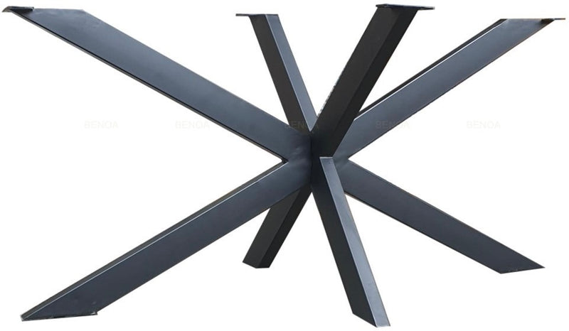 Spider Metall Gestell Bruno schwarz lackiert für Tischplatten bis 220 cm