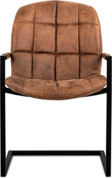 Freischwinger mit Armlehne Jacko Mikrofaser in 3 Farben Cognac Grün Anthrazit