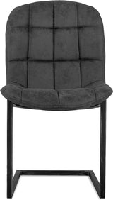 Chaise cantilever Jacko en microfibre disponible en 3 coloris : Cognac, Vert, Anthracite