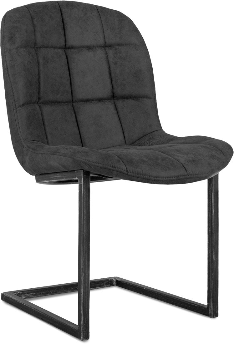 Chaise cantilever Jacko en microfibre disponible en 3 coloris : Cognac, Vert, Anthracite